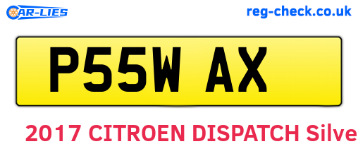 P55WAX are the vehicle registration plates.