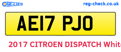 AE17PJO are the vehicle registration plates.