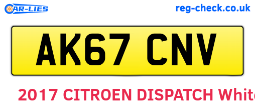AK67CNV are the vehicle registration plates.
