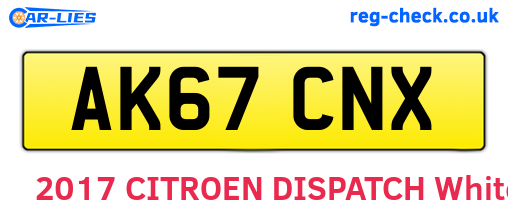 AK67CNX are the vehicle registration plates.