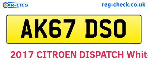 AK67DSO are the vehicle registration plates.