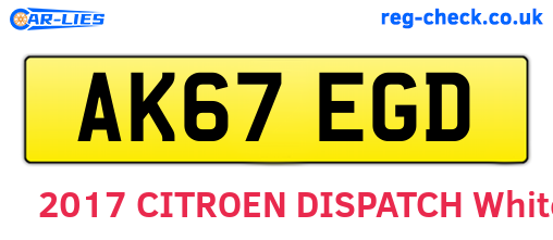 AK67EGD are the vehicle registration plates.