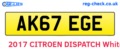 AK67EGE are the vehicle registration plates.