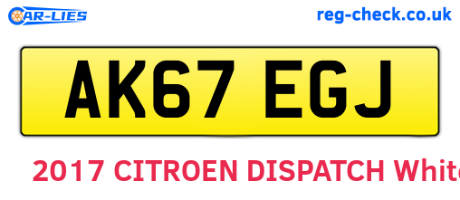 AK67EGJ are the vehicle registration plates.