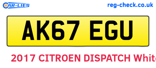AK67EGU are the vehicle registration plates.