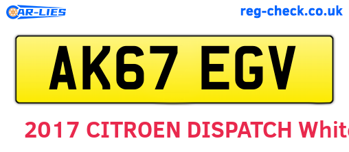 AK67EGV are the vehicle registration plates.