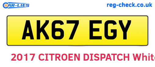 AK67EGY are the vehicle registration plates.
