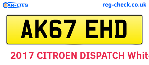 AK67EHD are the vehicle registration plates.