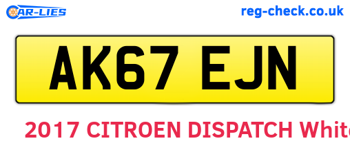 AK67EJN are the vehicle registration plates.