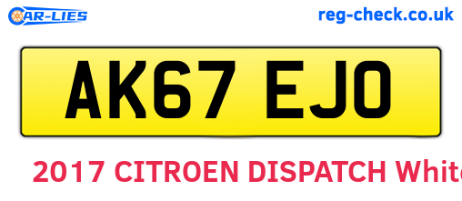 AK67EJO are the vehicle registration plates.
