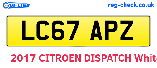 LC67APZ are the vehicle registration plates.
