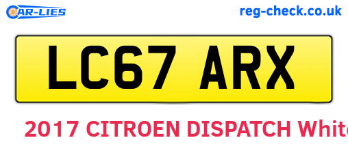 LC67ARX are the vehicle registration plates.