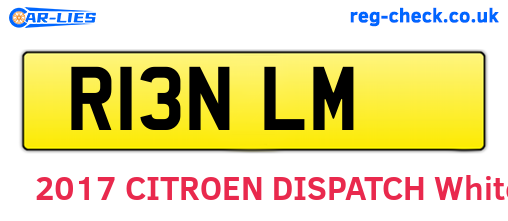 R13NLM are the vehicle registration plates.