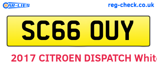 SC66OUY are the vehicle registration plates.