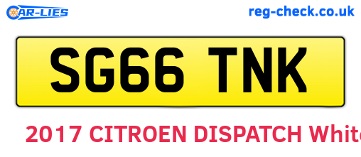 SG66TNK are the vehicle registration plates.
