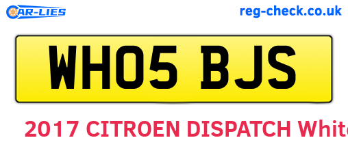 WH05BJS are the vehicle registration plates.
