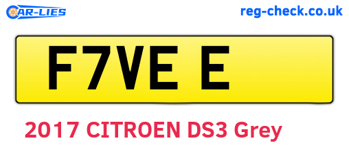 F7VEE are the vehicle registration plates.