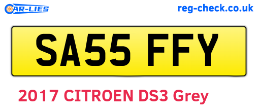 SA55FFY are the vehicle registration plates.