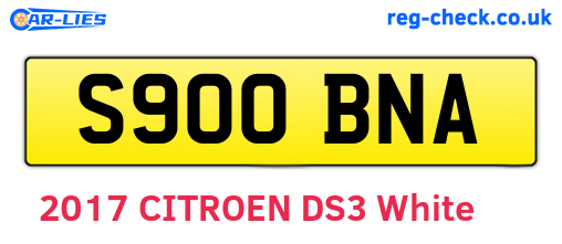 S900BNA are the vehicle registration plates.
