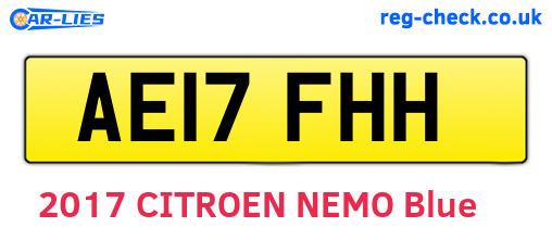 AE17FHH are the vehicle registration plates.
