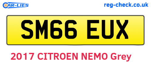 SM66EUX are the vehicle registration plates.