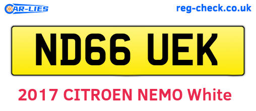 ND66UEK are the vehicle registration plates.