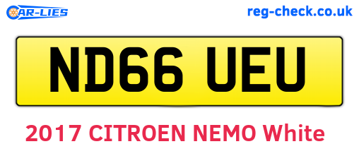 ND66UEU are the vehicle registration plates.