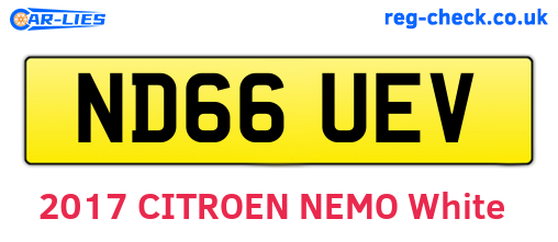 ND66UEV are the vehicle registration plates.