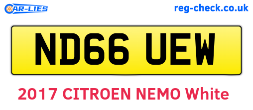 ND66UEW are the vehicle registration plates.