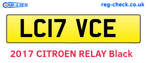 LC17VCE are the vehicle registration plates.