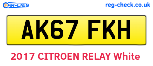 AK67FKH are the vehicle registration plates.