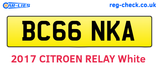 BC66NKA are the vehicle registration plates.