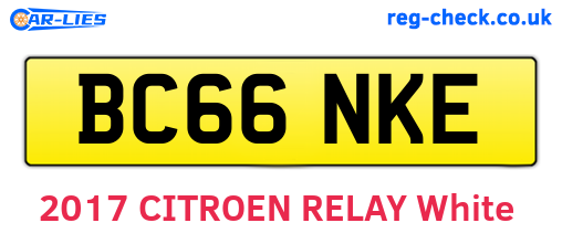 BC66NKE are the vehicle registration plates.