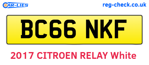 BC66NKF are the vehicle registration plates.