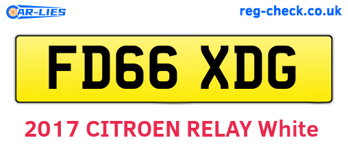 FD66XDG are the vehicle registration plates.