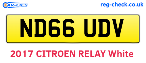 ND66UDV are the vehicle registration plates.