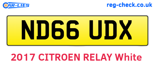 ND66UDX are the vehicle registration plates.
