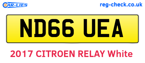 ND66UEA are the vehicle registration plates.