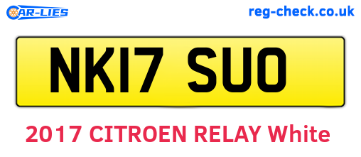 NK17SUO are the vehicle registration plates.