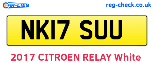 NK17SUU are the vehicle registration plates.
