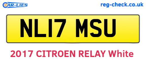 NL17MSU are the vehicle registration plates.