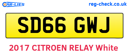 SD66GWJ are the vehicle registration plates.