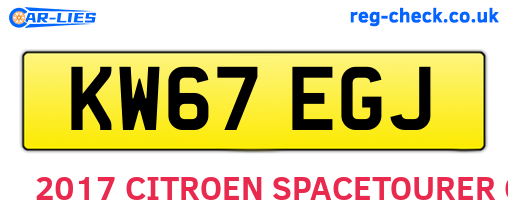 KW67EGJ are the vehicle registration plates.