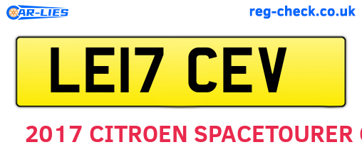 LE17CEV are the vehicle registration plates.