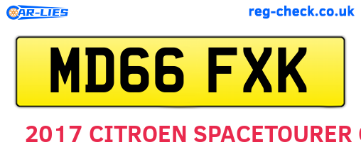 MD66FXK are the vehicle registration plates.