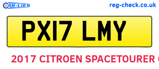 PX17LMY are the vehicle registration plates.