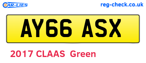 AY66ASX are the vehicle registration plates.