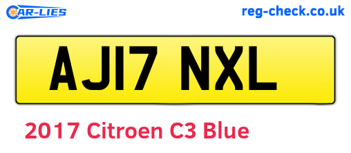 Blue 2017 Citroen C3 (AJ17NXL)
