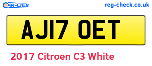 White 2017 Citroen C3 (AJ17OET)
