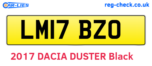 LM17BZO are the vehicle registration plates.